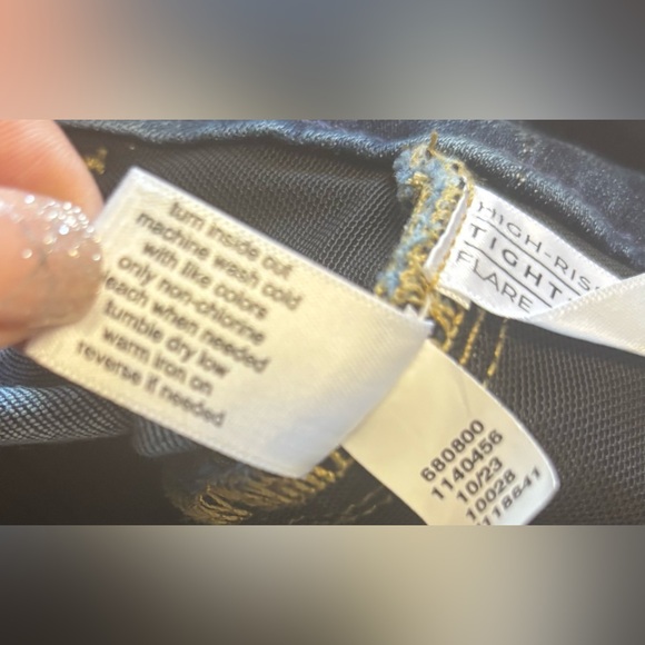 Lane Bryant Blue Dark Wash High Rise Tighter Tummy Flare Jeans Women's 18 READ - Picture 6 of 16